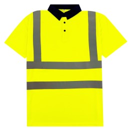 個人設計反光條工作制服   螢光黃短袖安裝工程制服  撞色翻領POLO恤  SKWK100 個人設計反光條工作制服   螢光黃短袖安裝工程制服  撞色翻領POLO恤  SKWK100